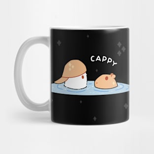 A Ghost and a Capybara meet at a Pond Mug